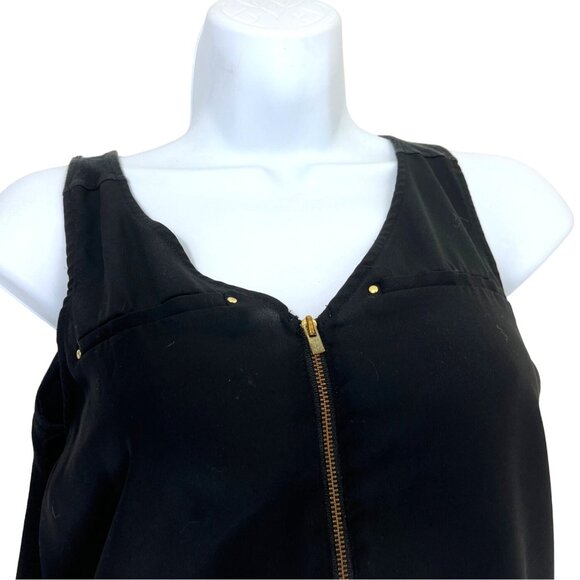 Express Medium Black Sleeveless Top 1/4 Zipper Front 21h - Picture 2 of 11